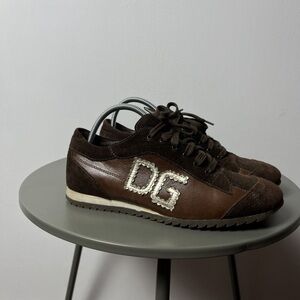 Vintage Dolce Gabbana Brown Leather Sneakers